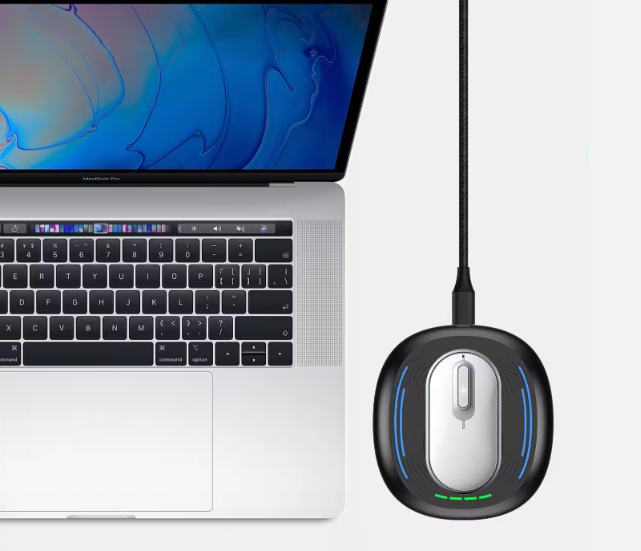 Mouse Jiggler nedetectabil pentru simularea miscarii mouse-ului, anti sleep, cu buton ON-OFF, functie de auto click, Negru