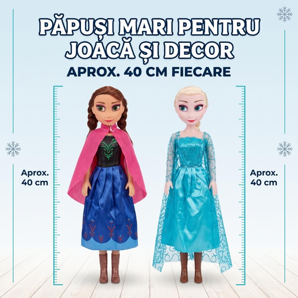 Set 2 Păpuși Prințese cu Rochii Elegante și Pelerine, 40 cm, 3+ Ani, Albastru/Roz