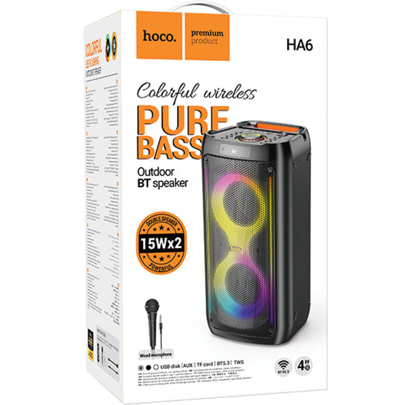 Boxă HOCO Petrecere Portabilă BT 5.3, Karaoke, RGB