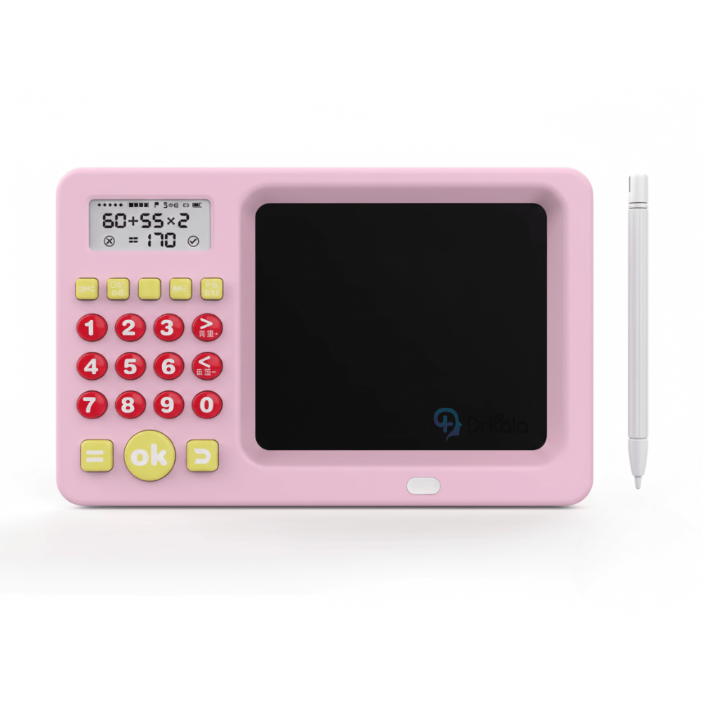 Tablă Interactivă cu Calculator pentru Copii, Stilou Inclus – Jucărie Educativă pentru Matematică și Desen, Roz