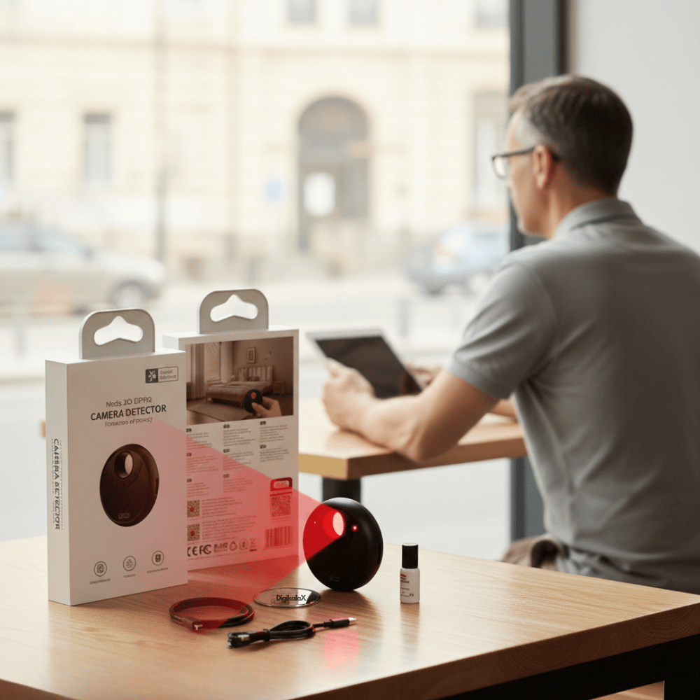 Smart Detector pentru Camere Video Ascunse – Tehnologie InfraRed, Rază 10m, Portabil, Black
