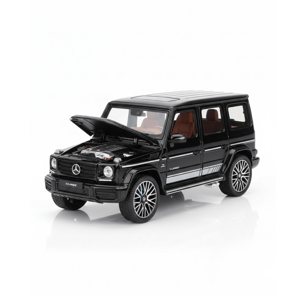 Mașinuță Metalică Mercedes G-Class, Scară 1:32, Negru – Model Realist cu Uși și Capotă Funcționale