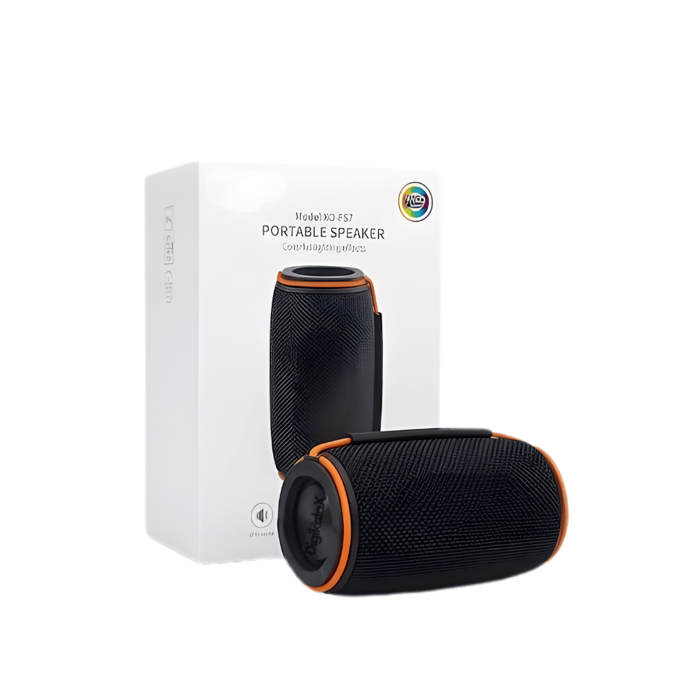 Boxa Portabila Wireless BT 5.3 – 10W, Baterie 1500mAh, TF Card, Design Compact, Portocaliu/Negru