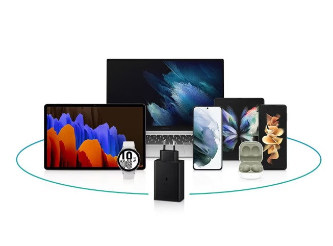 Incarcator Super Fast Charge, 65W, 3 porturi, USB Type-C, compatibil cu Samsung, Huawei, iPhone, MacBook, Negru