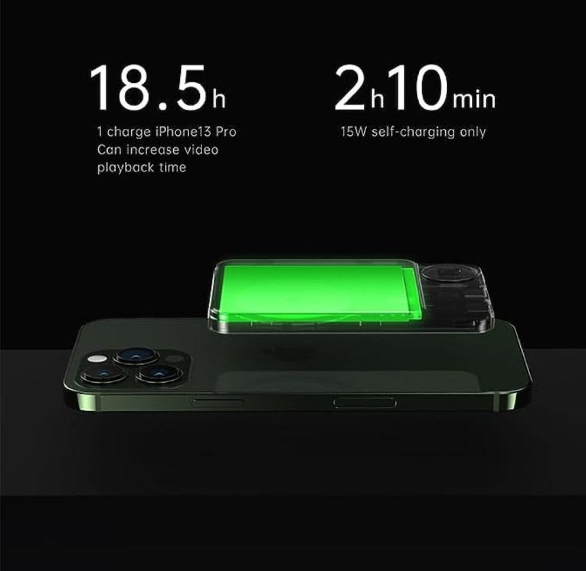 Baterie Externa Wireless Magnetica 10.000 mAh, Fast Charge 20W, Negru