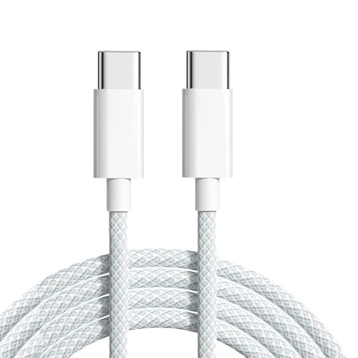 Cablu date si incarcare rapida Type-C compatibil cu Apple iPhone 15 & 16, Plus, Pro & ProMax, Airpods si Android, alb, 1M