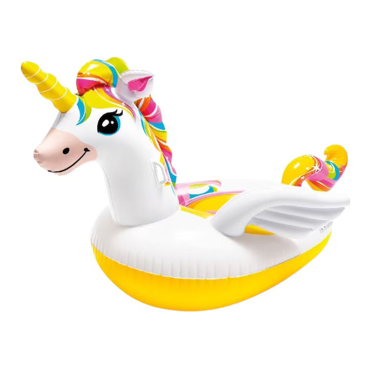 Saltea gonflabila Unicorn Ride‑On, 226 x 173 x 97 cm, Colac Piscine, ideala pentru Plaja & Piscina, Alb