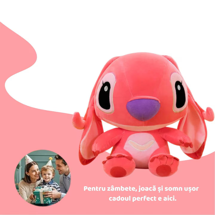 Jucarie de plus Stitch, personaj din Lilo & Stitch, cadou pentru copii, 35 cm, Roz