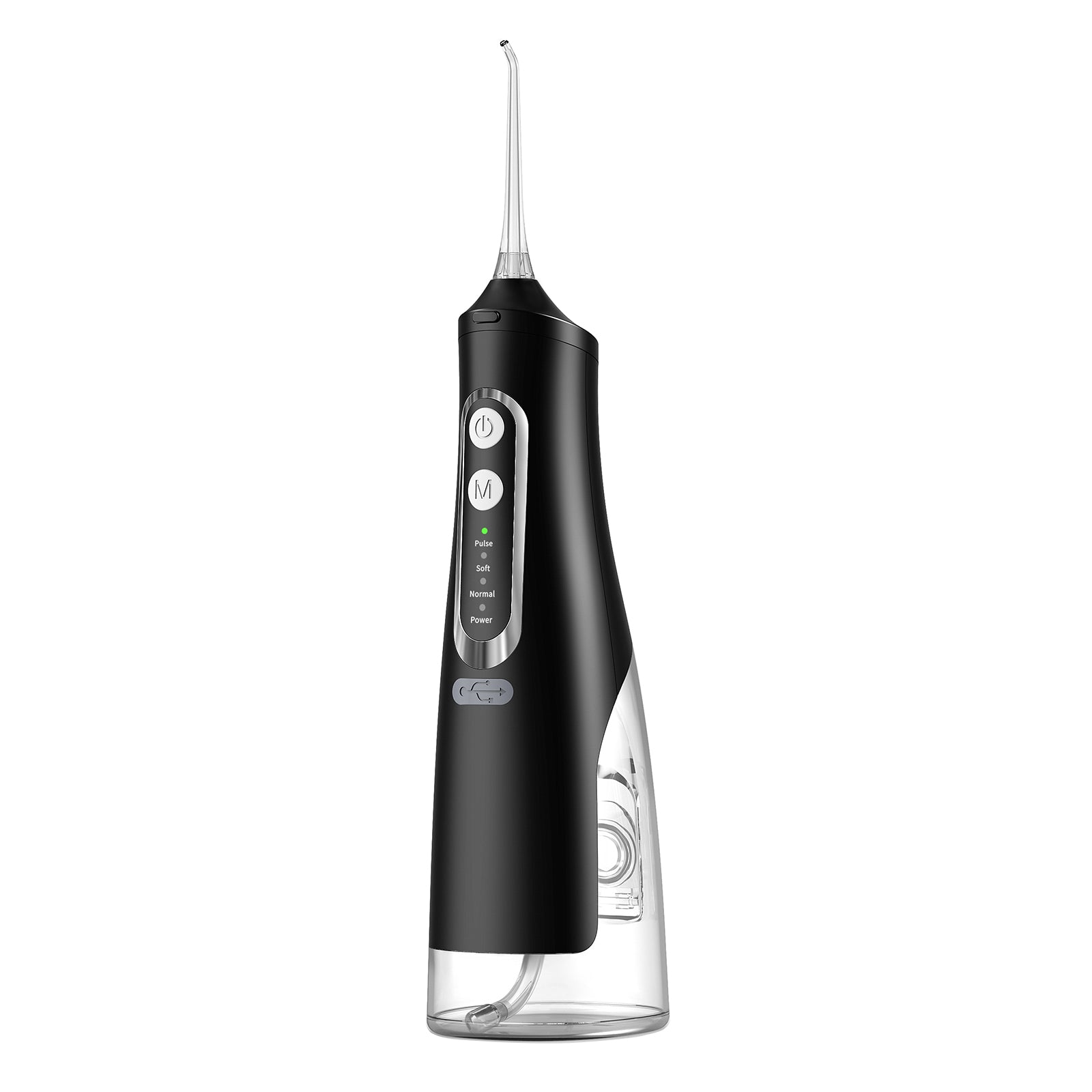 Irigator Oral Profesional, Dus Bucal Portabil, Rezervor 310ml, 4 Duze, Negru