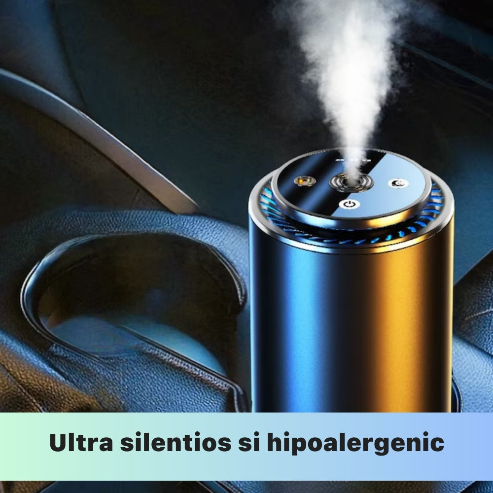 Aparat Odorizant Auto Profesional, Lumini ambientale, fara parfum , Negru mat