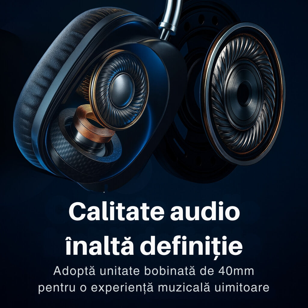 Casti Audio Wireless Hoco Over-Ear, Bluetooth 5.4, Baterie 400mAh, Autonomie 46h, Gaming Mode, Suport Card TF, Negru/Crem/Argintiu