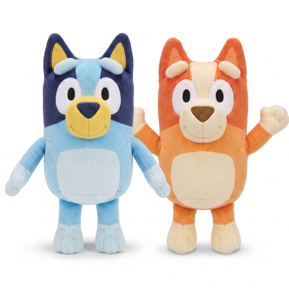 Set Jucarii de Plus Bluey si Bingo 28 cm, Personaje Bluey, Plus Moale, Cadou Perfect pentru Copii, Jucarii de Imbratisat, Multicolor