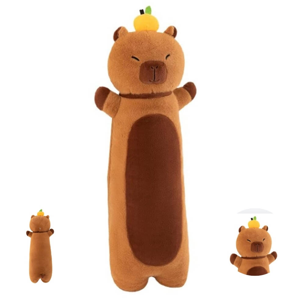Jucarie de Plus, Tip perna, Capibara 70 cm, Cadou pentru Copii si Adulti, Maro