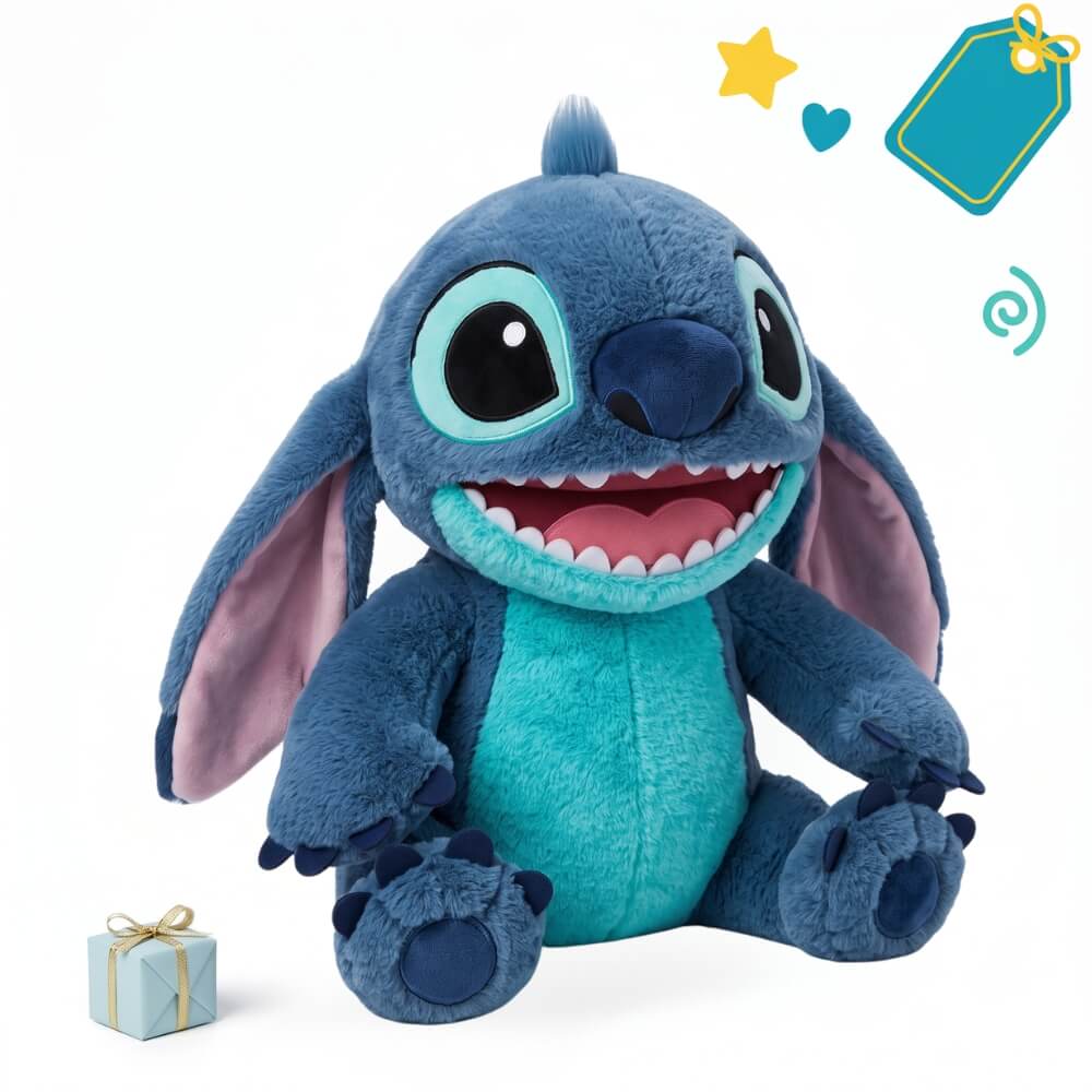 Jucărie de Pluș Stitch Super Size 45 cm, Moale și Pufoasă, Albastru