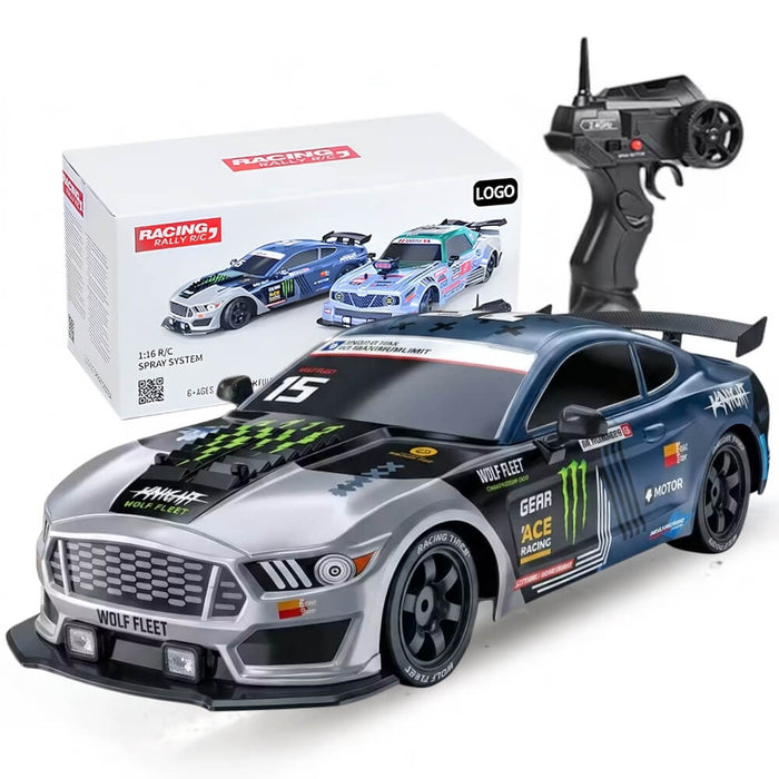 Masina cu telecomanda RC Drift, Digital Kala, 20km/h, lumini LED, 1:16, Gri/Albastru