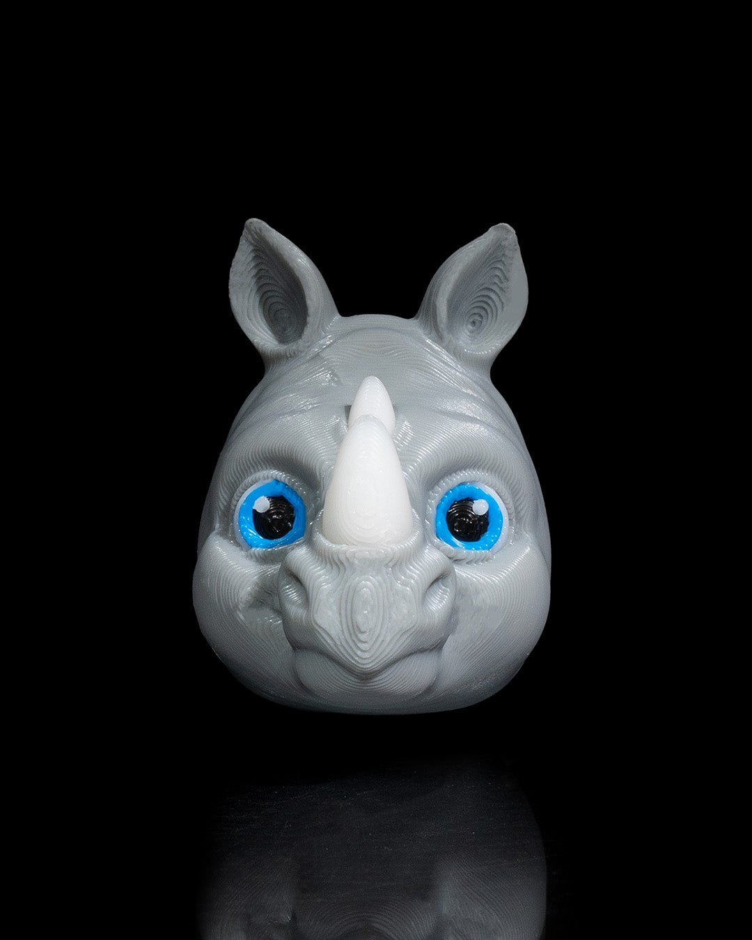 Breloc Rinocer Argintiu 3D