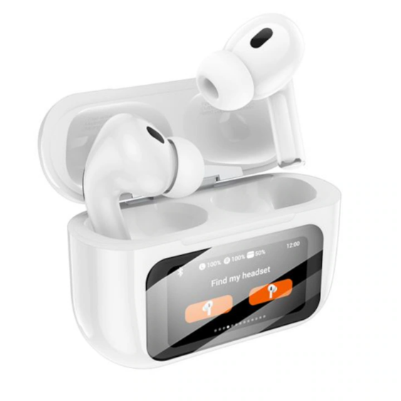 Casti Bluetooth Wireless Ear Buds Pro, Display LED tactil, Digital Kala, Alb