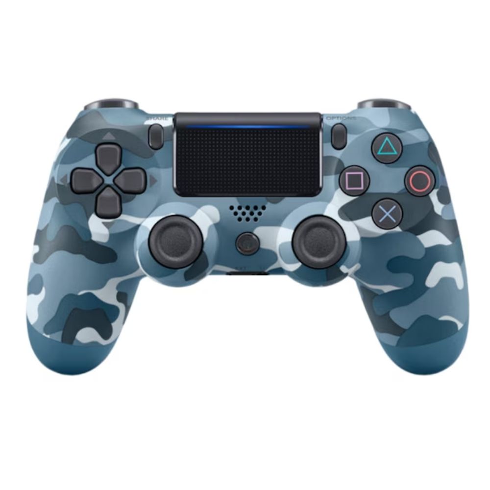 Controller Wireless Double-Motor Vibration Joystick, Compatibil PS4, Albastru/Gri