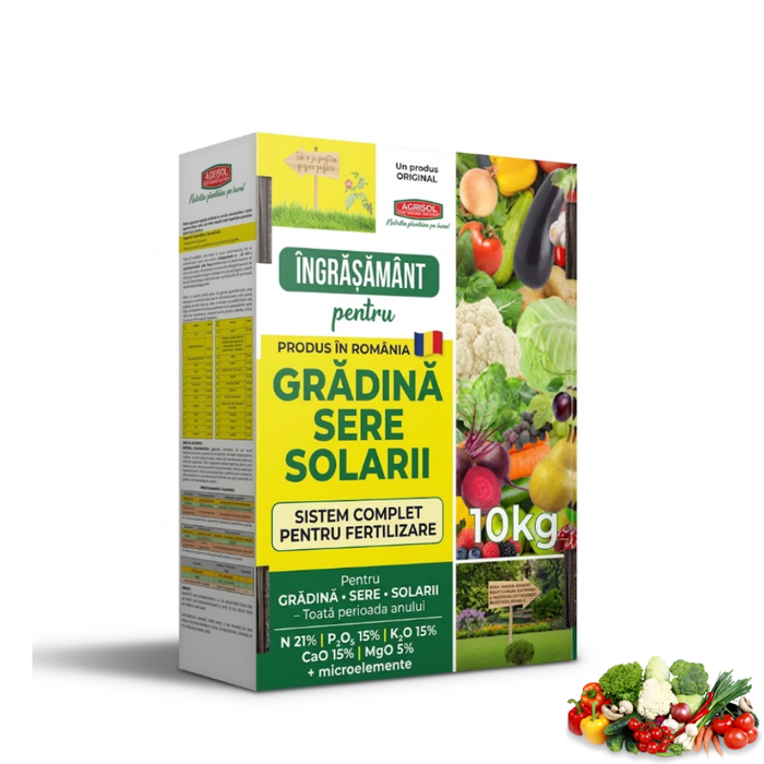 Ingrasamant Universal AGRISOL Double Bag, 10 kg, Sistem Complet de Fertilizare si Optimizare pH, pentru Gradina, Sere si Solarii
