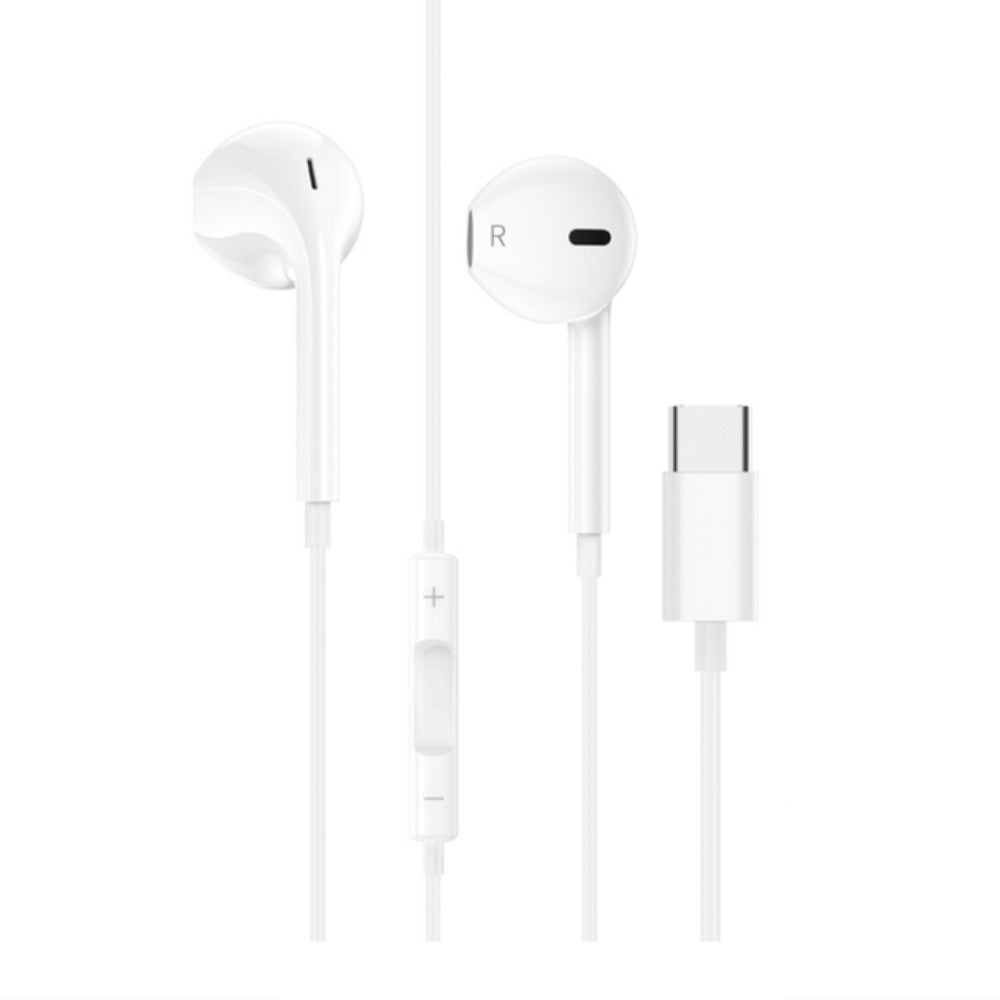 Casti cu Fir, In-ear, Microfon & Control Volum, Mufa Type-C, Alb