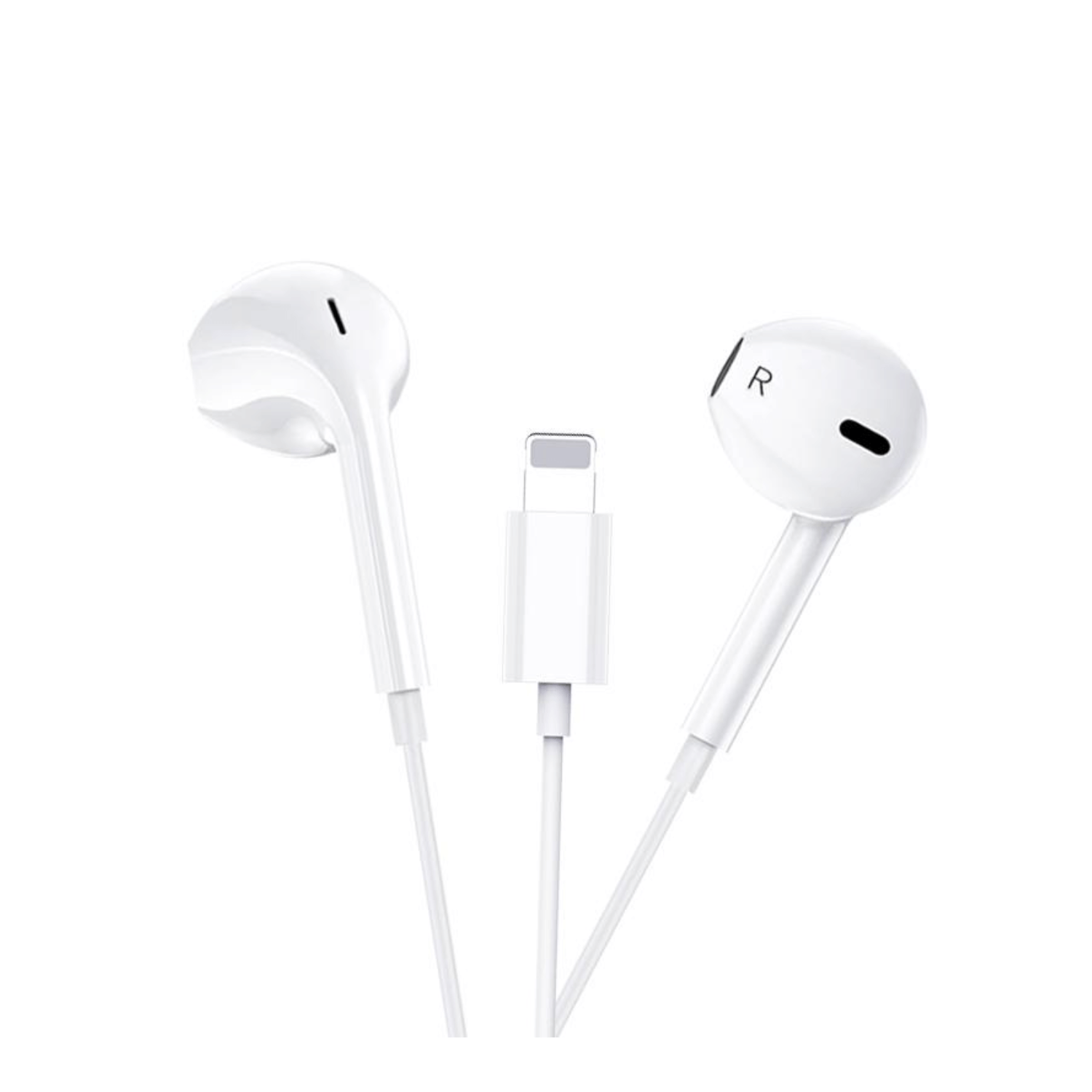 Casti cu Fir, In-ear, Compatibil cu produse Apple, Microfon & Control Volum, conector Lightning , Alb