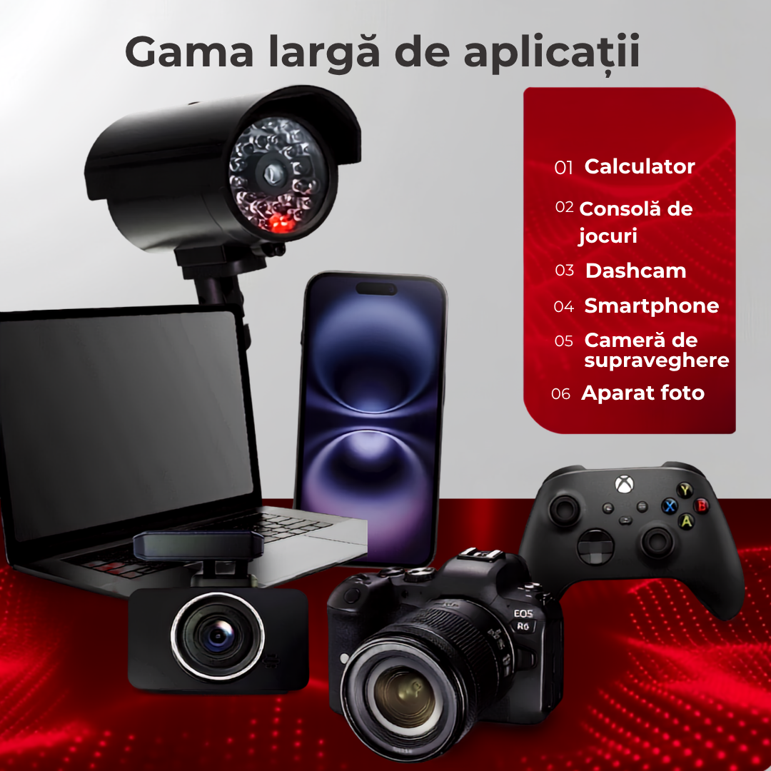 Card de Memorie MicroSDXC cu Adaptor SD Inclus, Viteză Citire 90 MB/s, pentru Telefon, Aparat Foto, Camere Auto și Supraveghere