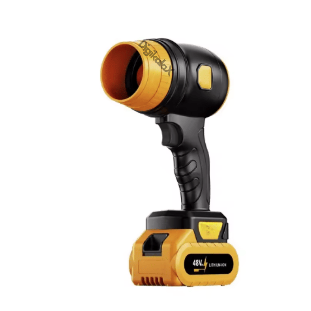 Suflantă Electrică cu 2 Acumulatori 48V, Negru/Galben – Putere Premium pentru Curățare Rapidă