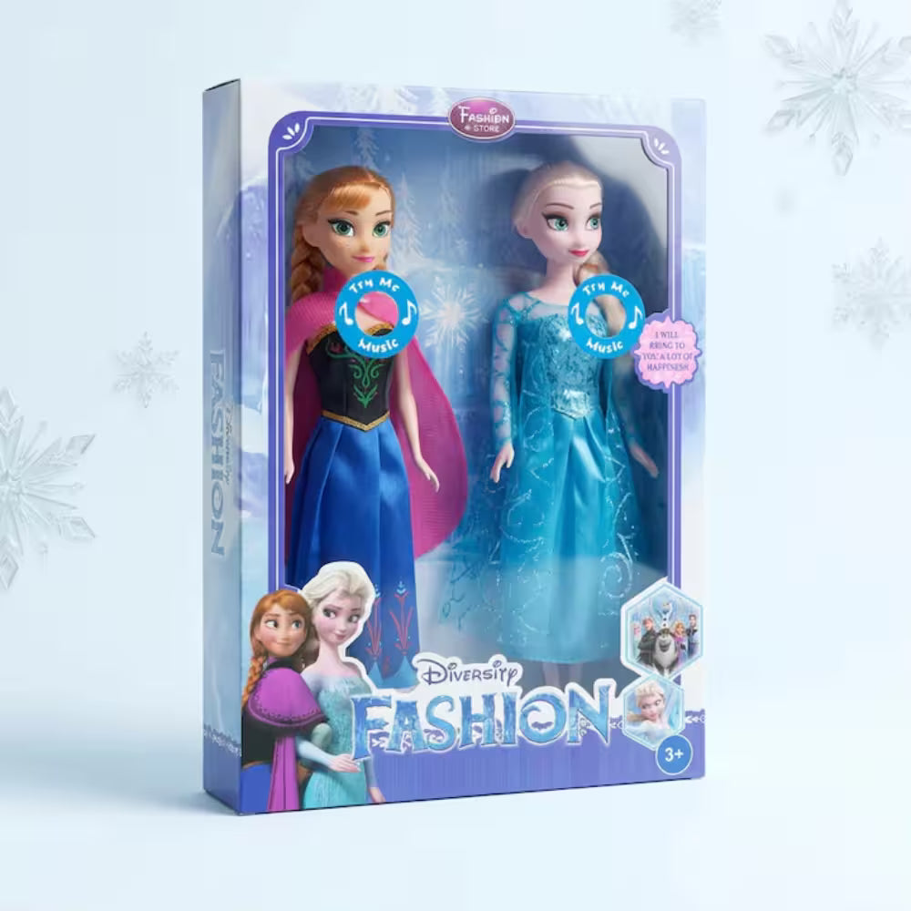 Set Frozen 2 Papusi Printese, Rochii Elegante si Pelerine, 30 cm, 3+ Ani
