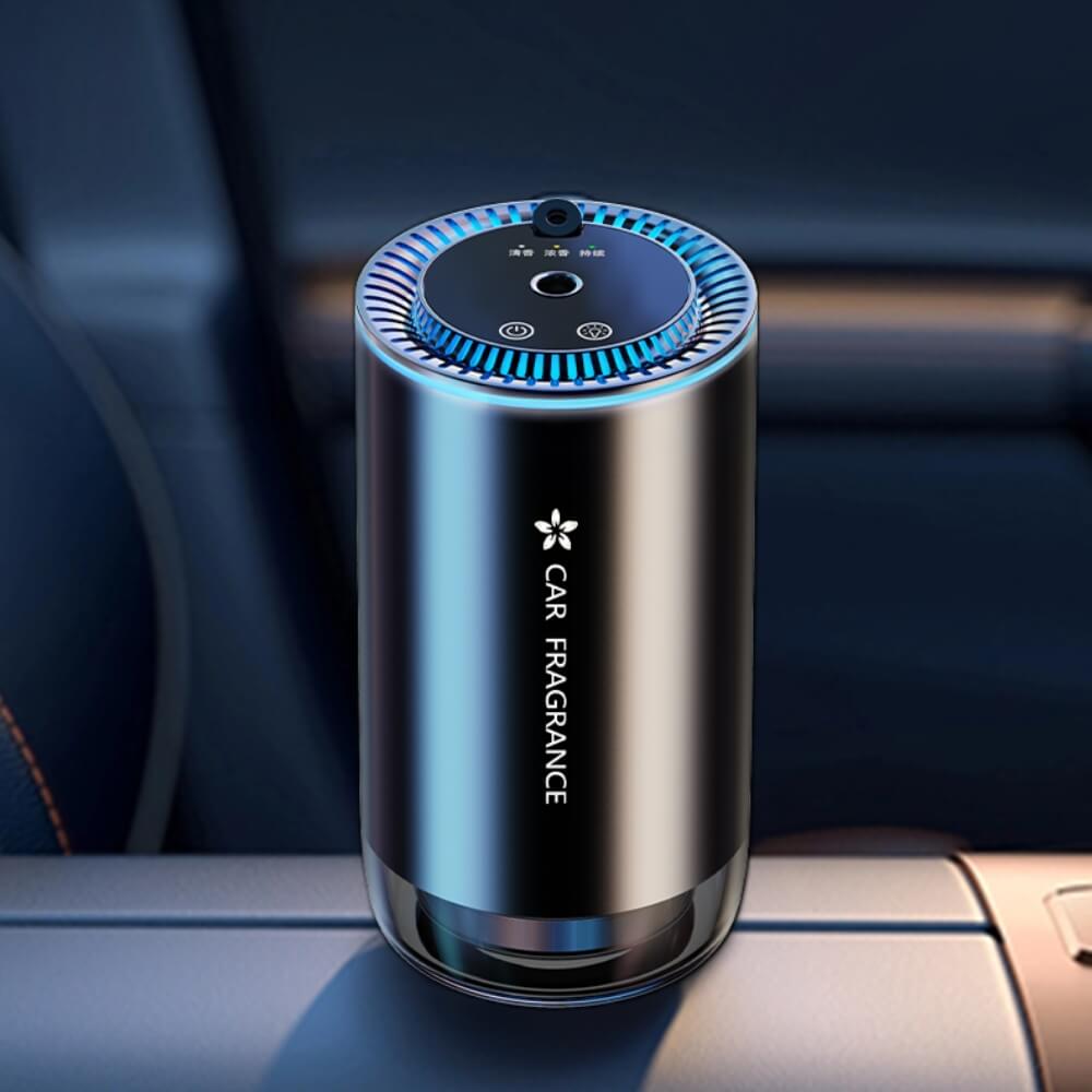 Odorizant auto cu Parfum DigikalaX®, Difuzor Aromaterapie Inteligent cu Senzori, 50ml, Proiectie de Stele, Lumini Ambientale, Reincarcabil USB, Hipoalergenic, Design elegant, Negru
