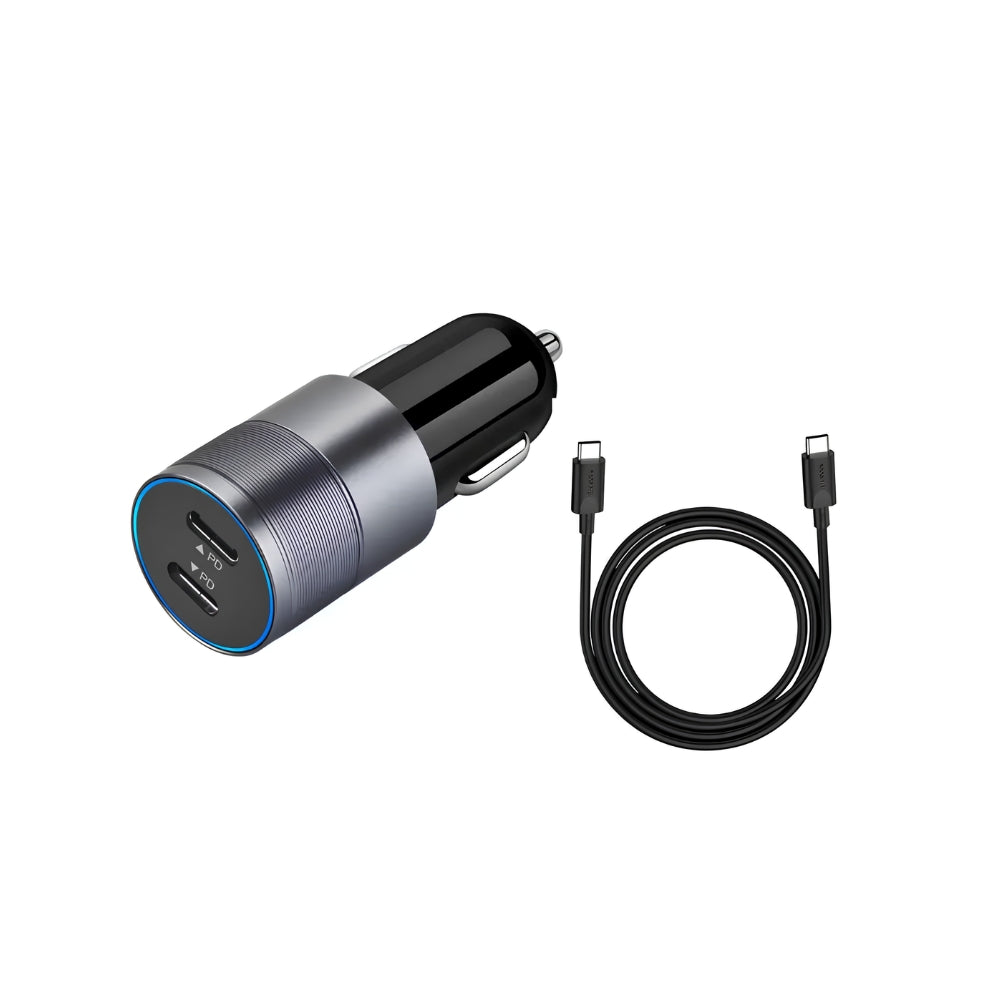 Incarcator Auto Bricheta Type C, Cablu Inclus , PD Fast Charge 40W , Dual Chip , Gri