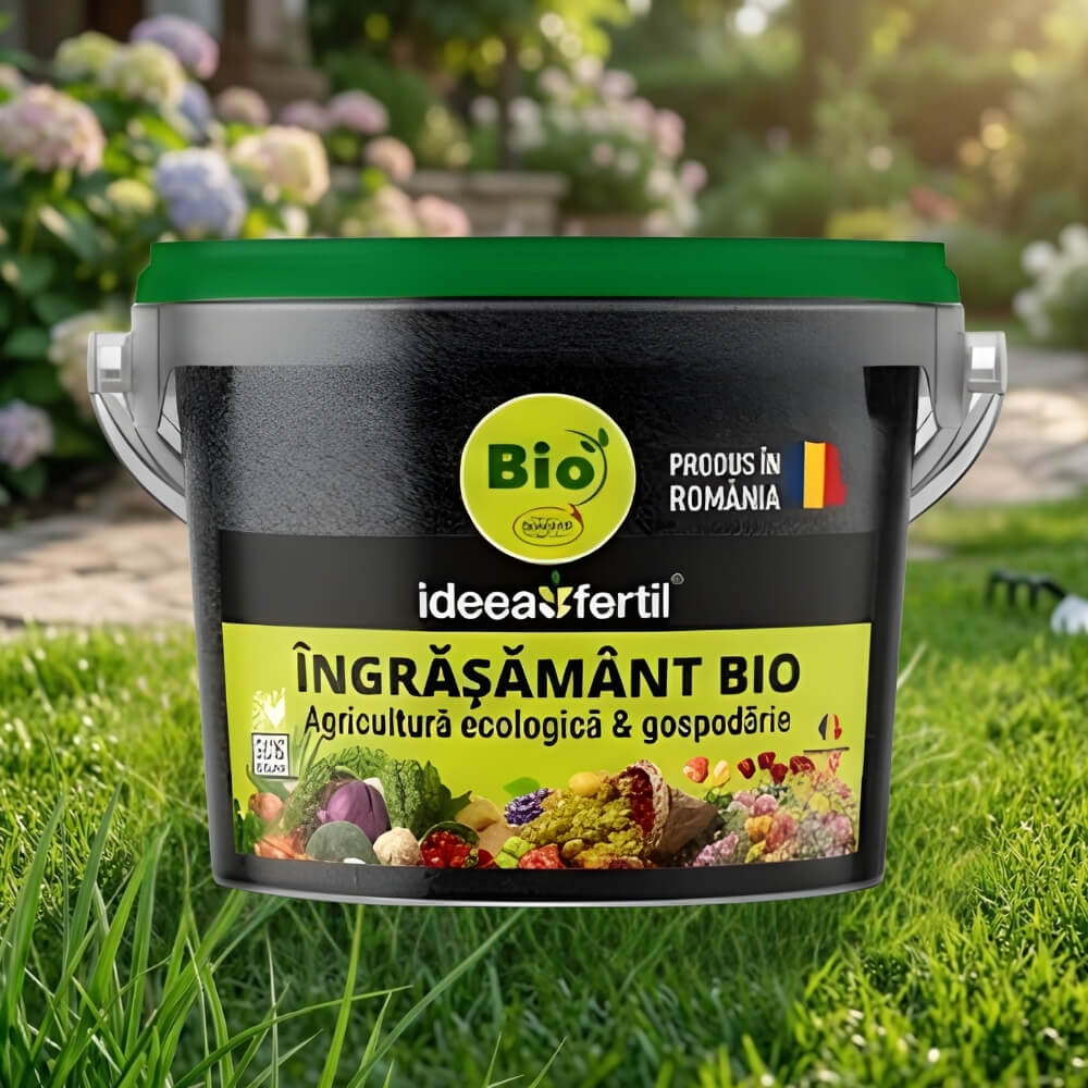 Ingrasamant BIO Universal IDEEAFERTIL, Granulat, Certificat ECOCERT®, Eliberare Lenta, pentru Legume, Fructe si Gazon, 2.5 KG, Produs in Romania