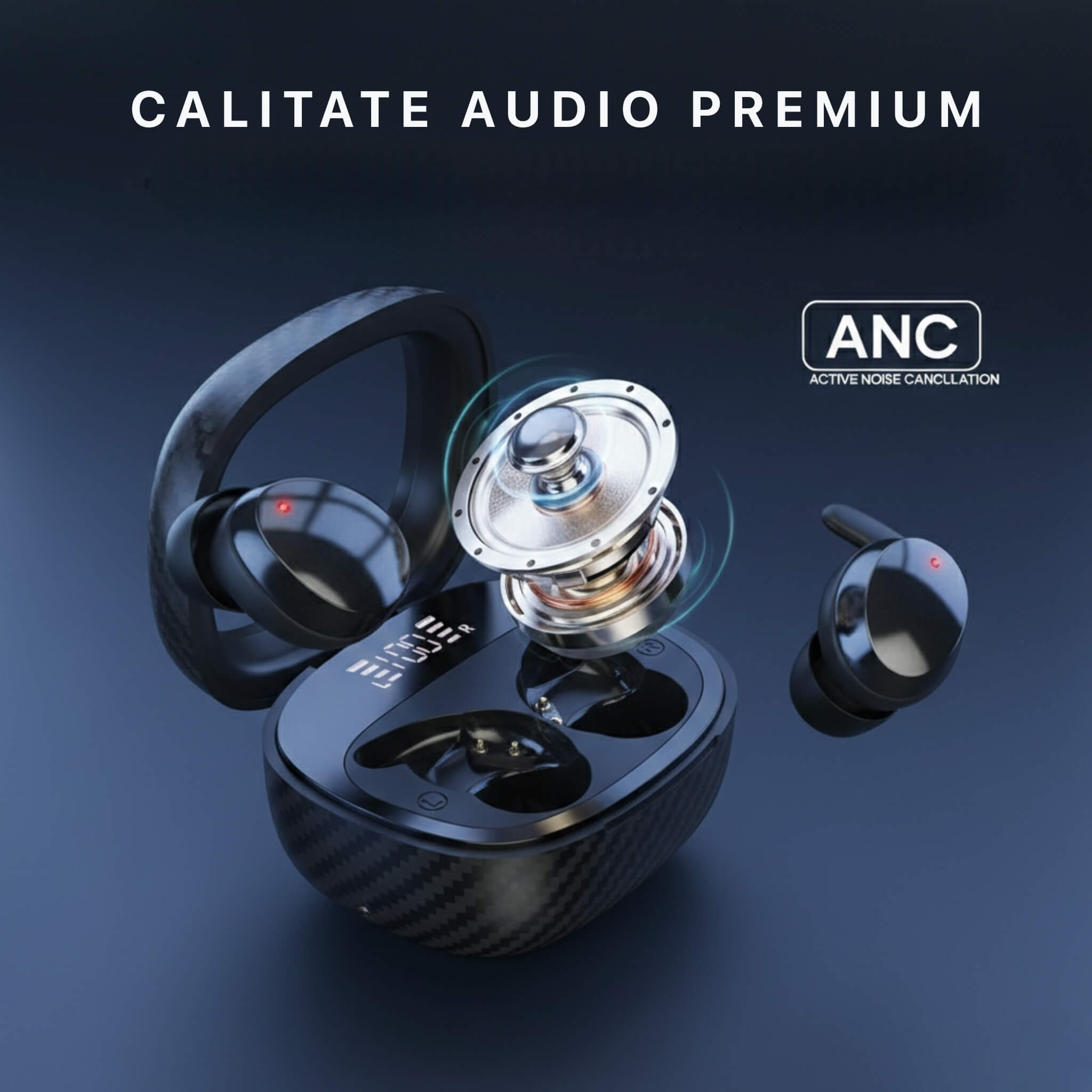 Casti Audio Wireless Hoco EW65 Sleep, Bluetooth 5.3, Noise Cancelling pentru Somn si Concentrare, Carcasa Transparenta 500mAh, 180h Standby, Negru