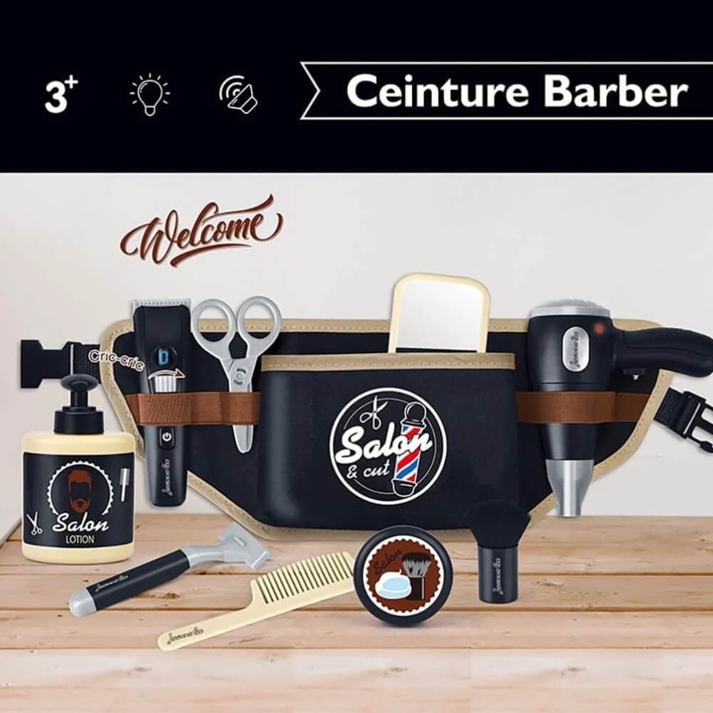 Set Jucarii Salon de Coafura pentru Copii, Accesorii Frizerie si Styling, Negru, 3+ Ani