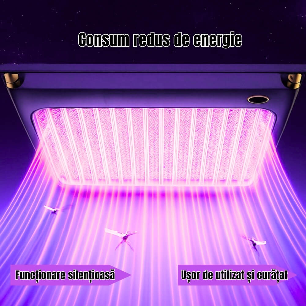 Lampa Anti Insecte Electrica LED, Capcana pentru Tantari si Insecte Zburatoare, Functionare Silentioasa, Consum Redus, Pentru Casa si Birou, 29.3 x 25.9 cm, Albastru