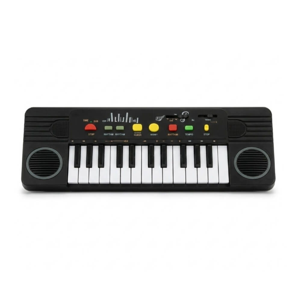 Orga Electronica pentru Copii, Pian cu Microfon, 32 Clape, 40 cm, Jucarie Muzicala Educativa cu Ritmuri si Sunete, Negru