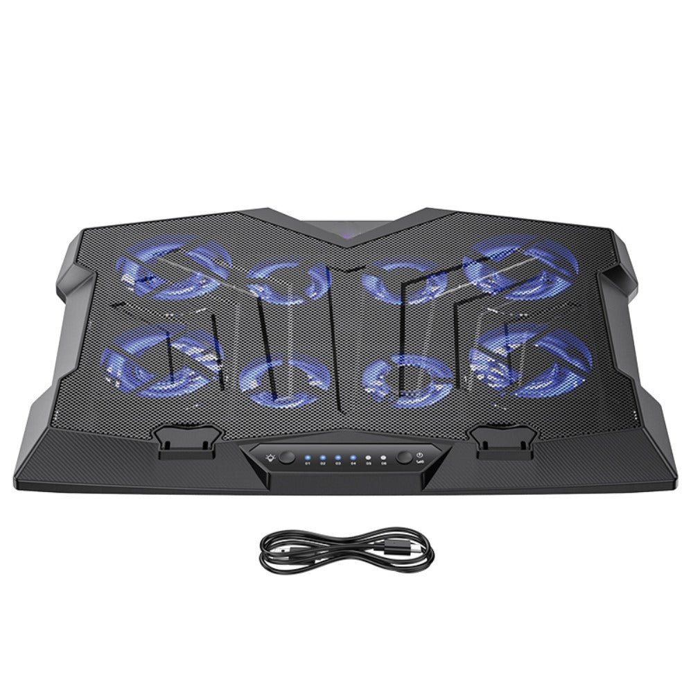 Cooler Laptop, 8 Ventilatoare Hidraulice Silentioase, 6 Trepte de Viteza, Reglaj Ergonomic, Compatibilitate Universala