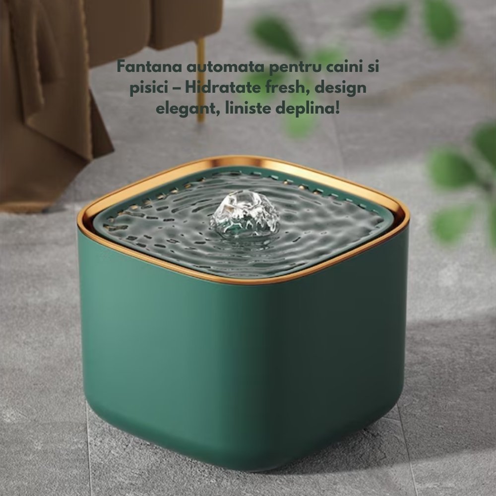 Dispenser de Apa Automat, pentru Caini si Pisici, Capacitate 3L, Cablu USB, Adaptor Priza