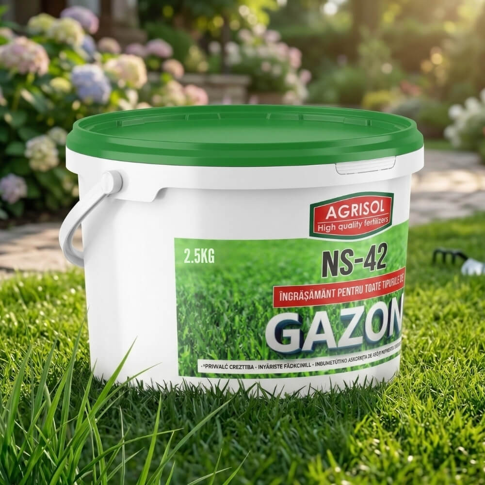 Ingrasamant pentru Gazon AGRISOL NS-42, 2.5 kg, Crestere Rapida si Verde Intens, Toate Tipurile de Gazon