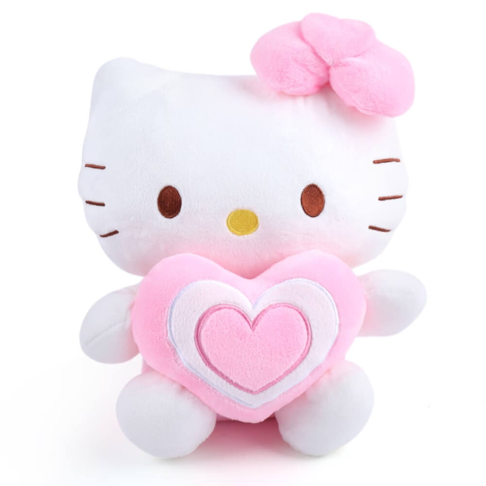 Jucarie Plus Hello Kitty 35 cm, Plush Moale, Cadou pentru Copii, Inima Albastra