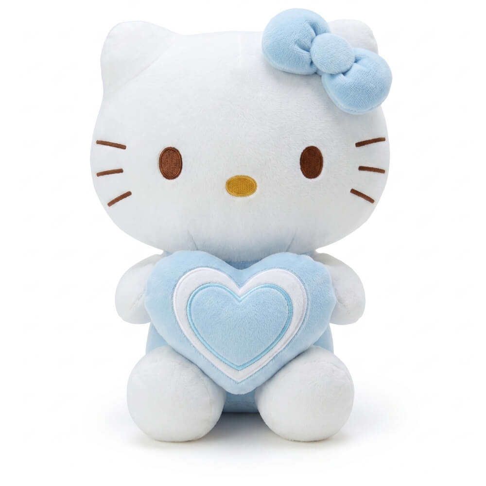 Jucarie Plus Hello Kitty 35 cm, Plush Moale, Cadou pentru Copii, Inima Albastra