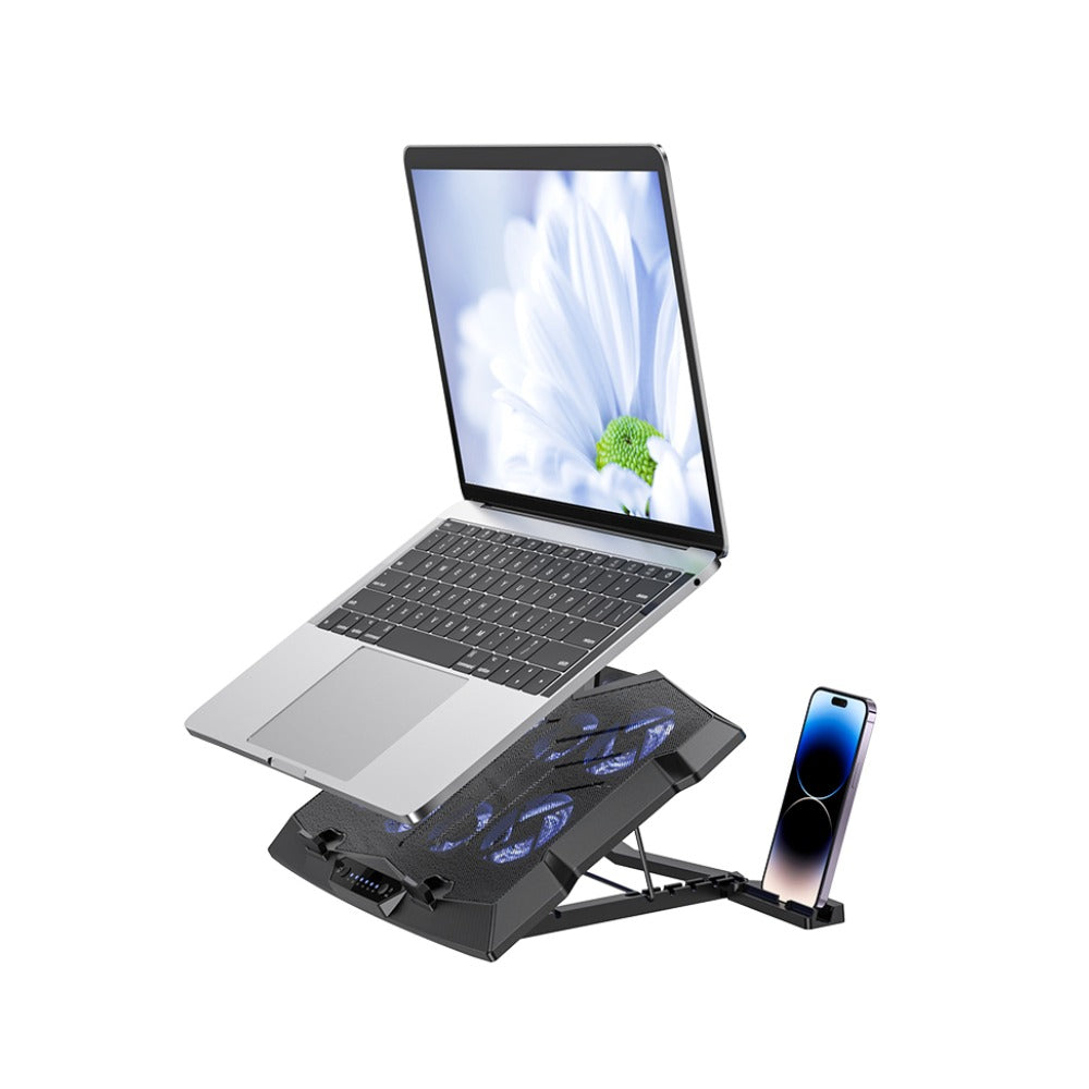 Cooler Laptop, 8 Ventilatoare Hidraulice Silentioase, 6 Trepte de Viteza, Reglaj Ergonomic, Compatibilitate Universala
