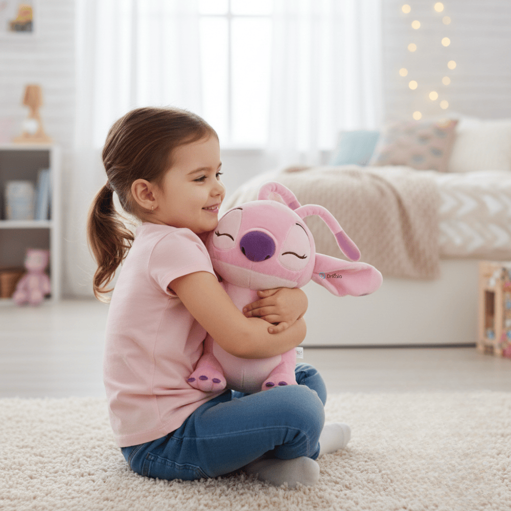 Jucărie de Pluș Stitch, Roz/Alb Deschis – Cadou Perfect pentru Copii și Colecționari,35 cm