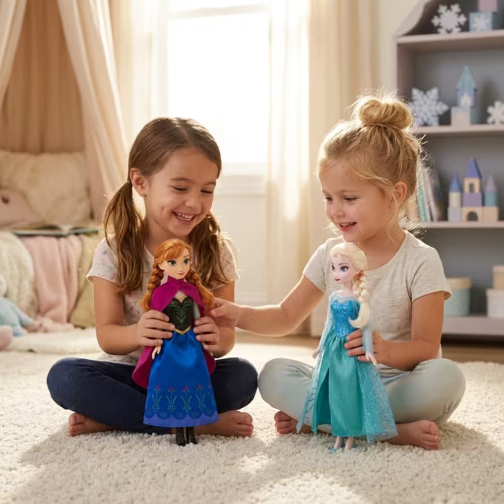 Set Frozen 2 Papusi Printese, Rochii Elegante si Pelerine, 30 cm, 3+ Ani
