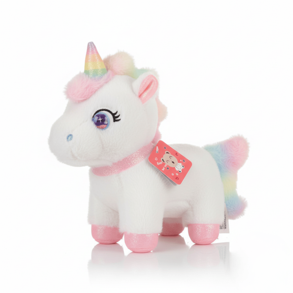 Jucărie de Pluș Unicorn Alb/Roz, 25 cm – Cadou Magic pentru Copii, Design Premium