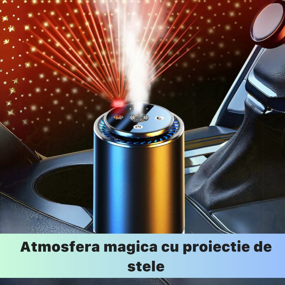 Aparat Odorizant Auto Profesional, Lumini ambientale, fara parfum , Negru mat