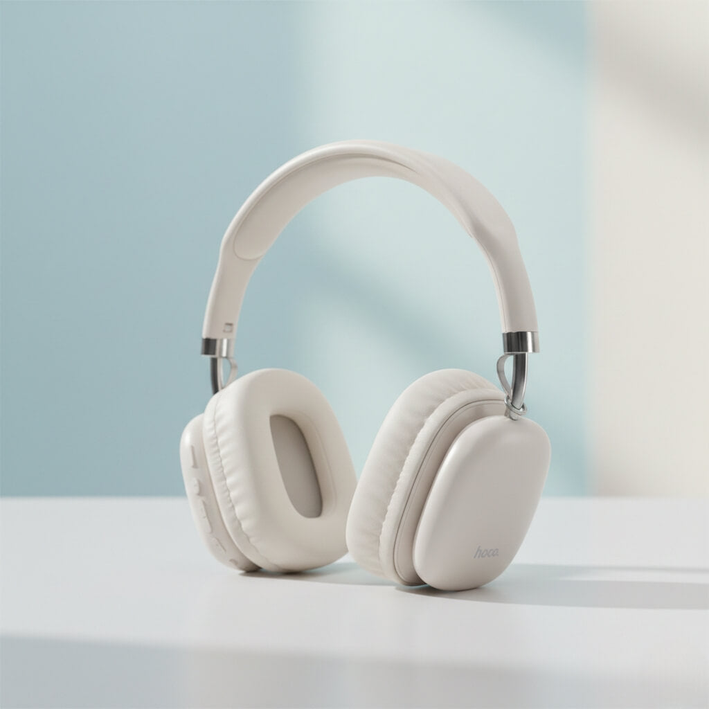 Casti Audio Wireless Hoco Over-Ear, Bluetooth 5.4, Baterie 400mAh, Autonomie 46h, Gaming Mode, Suport Card TF, Negru/Crem/Argintiu