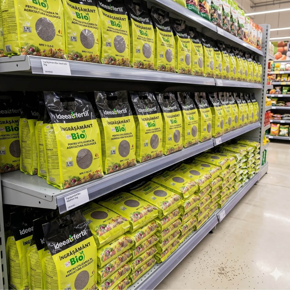 Ingrasamant Ecologic Universal IDEEAFERTIL, Granule, 5 kg, Certificat ECOCERT, Eliberare Lenta, pentru Legume, Fructe si Gazon, Produs in Romania