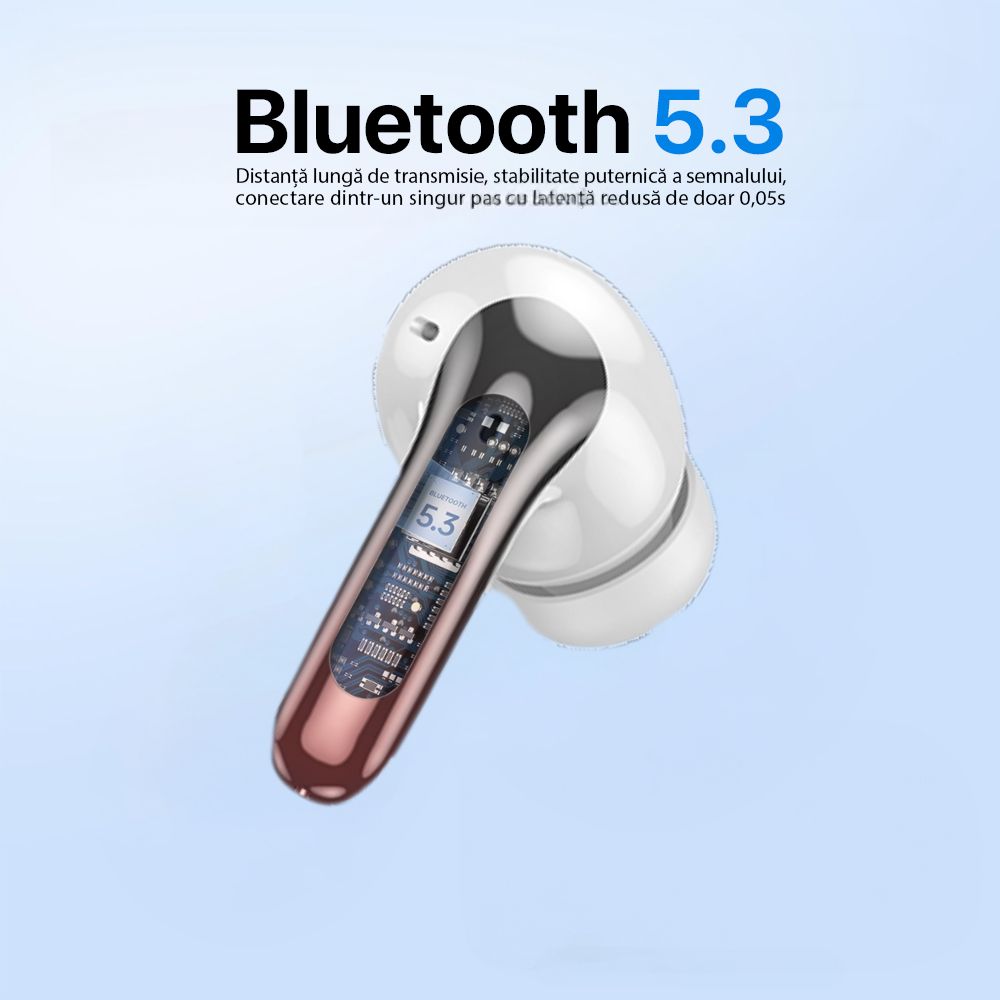 Casti Wireless Bluetooth, Audio, Bluetooth 5.3, Compatibilitate Universala, Rosu