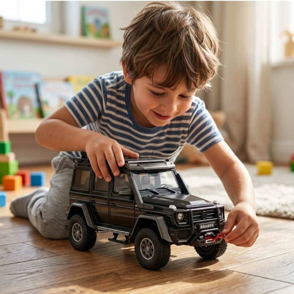 Masinuta Metalica Brabus 550 Adventure (Mercedes-Benz G-Class), Macheta Auto Scara 1:32, Design Off-Road, Negru