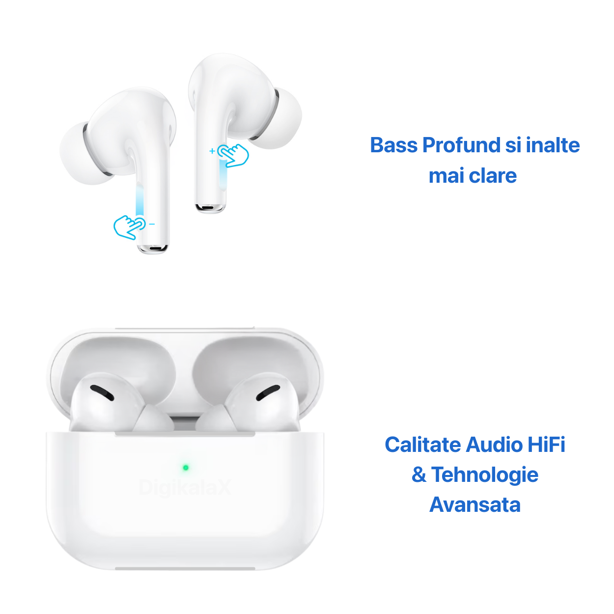 Casti Wirelesss Air Pro Famous, in ear, Control Touch, Asistent Vocal, Alb